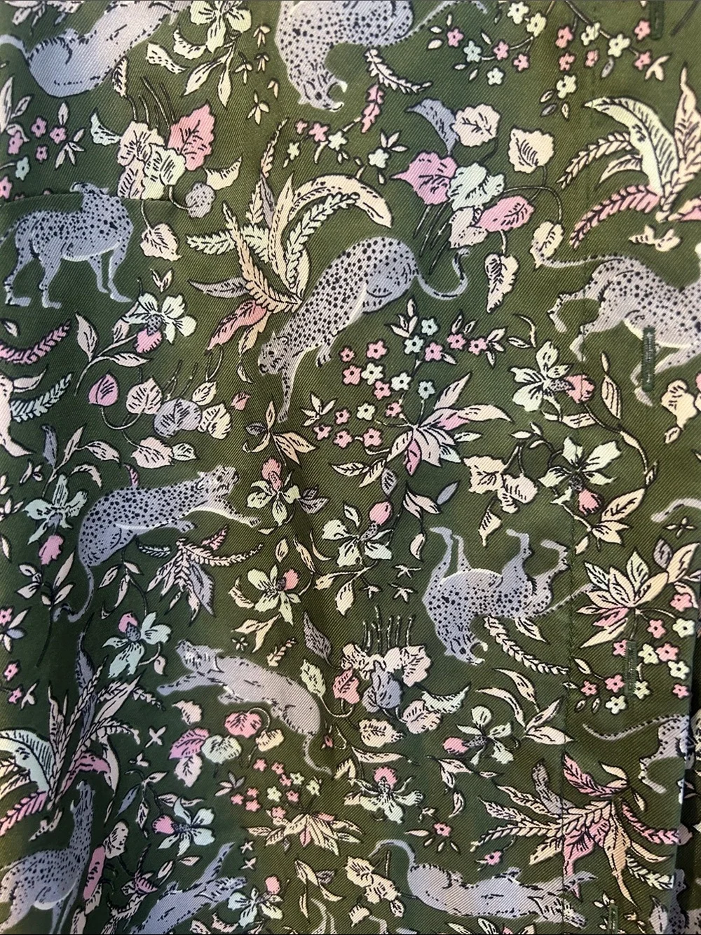 J. Crew Collections Silk Toile Green Floral Blouse